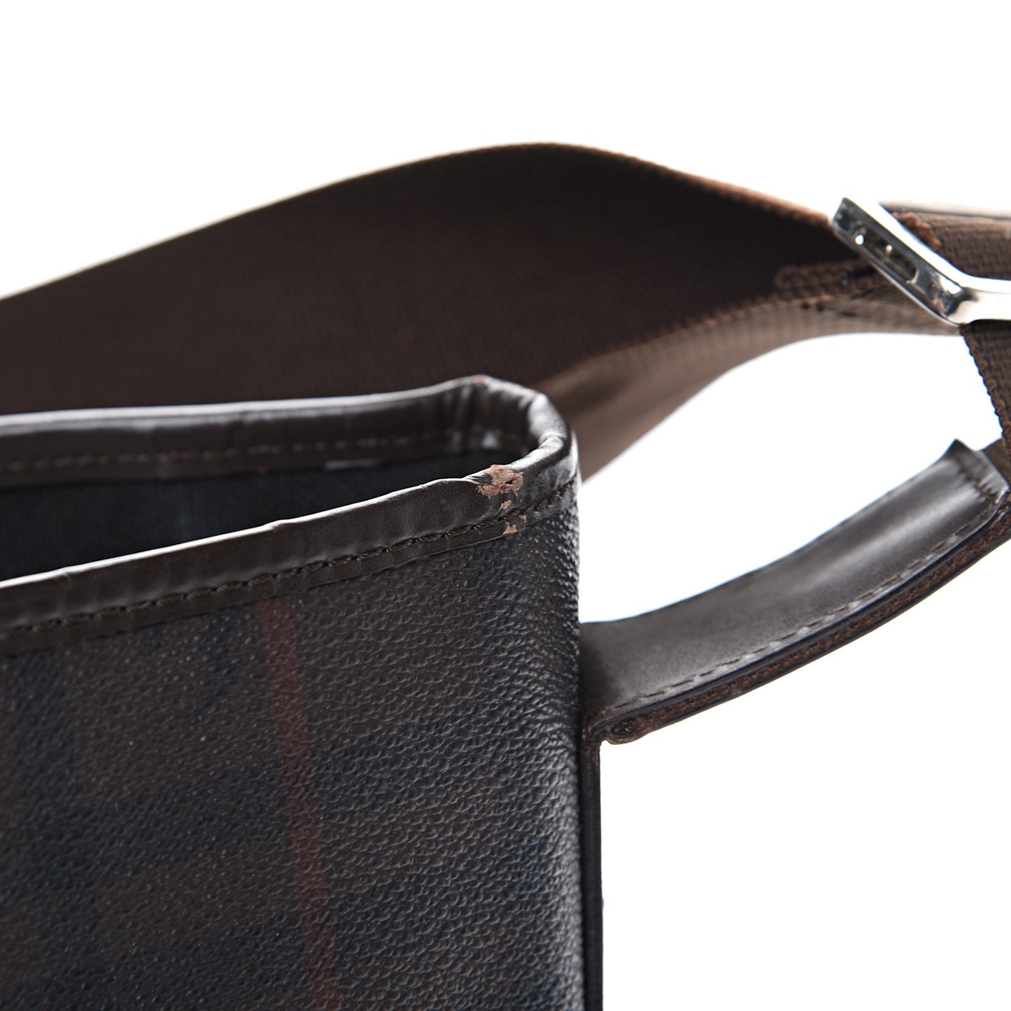 Smoked Haymarket Check Messenger Bag Brown