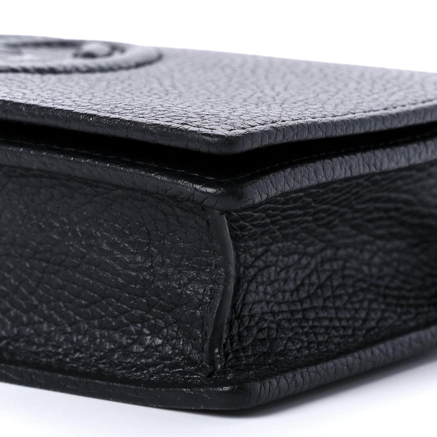 Gucci Pebbled Calfskin Soho Wallet on Chain Black 7 of 7