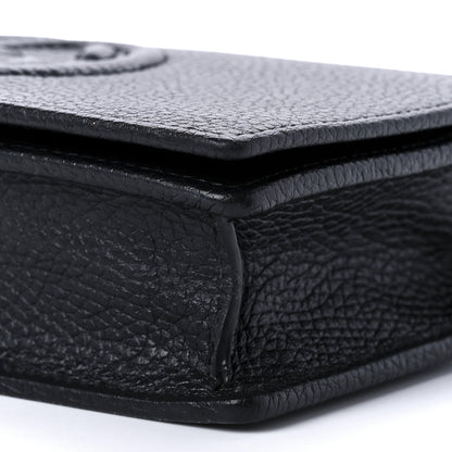 Gucci Pebbled Calfskin Soho Wallet on Chain Black 7 of 7