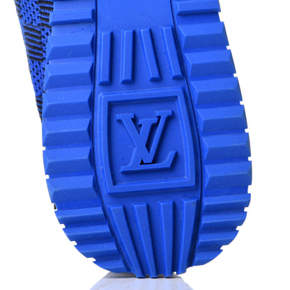 Louis Vuitton Calfskin Damier Mens Run Away Sneakers 10.5 Blue 8 of 10