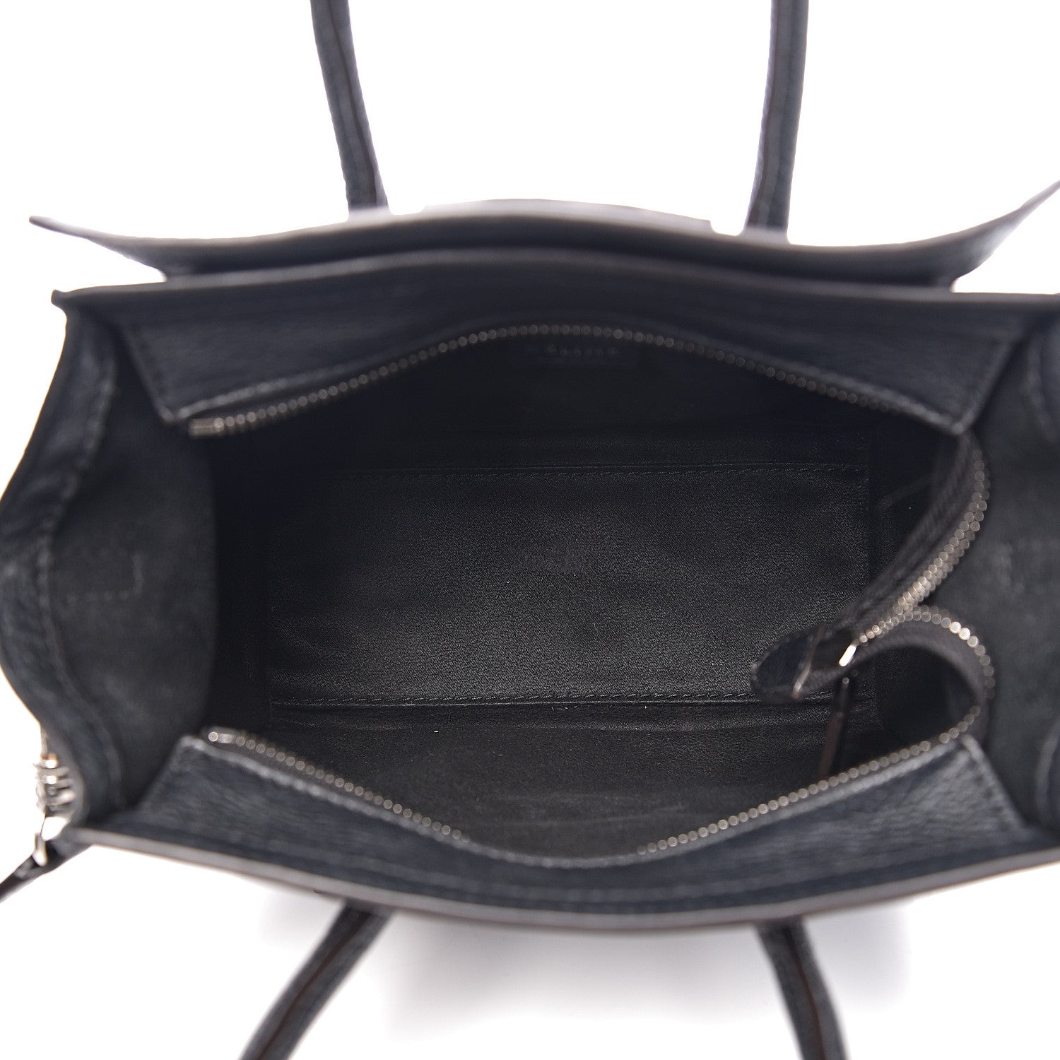 Celine Drummed Calfskin Nano Luggage Black 4 of 9