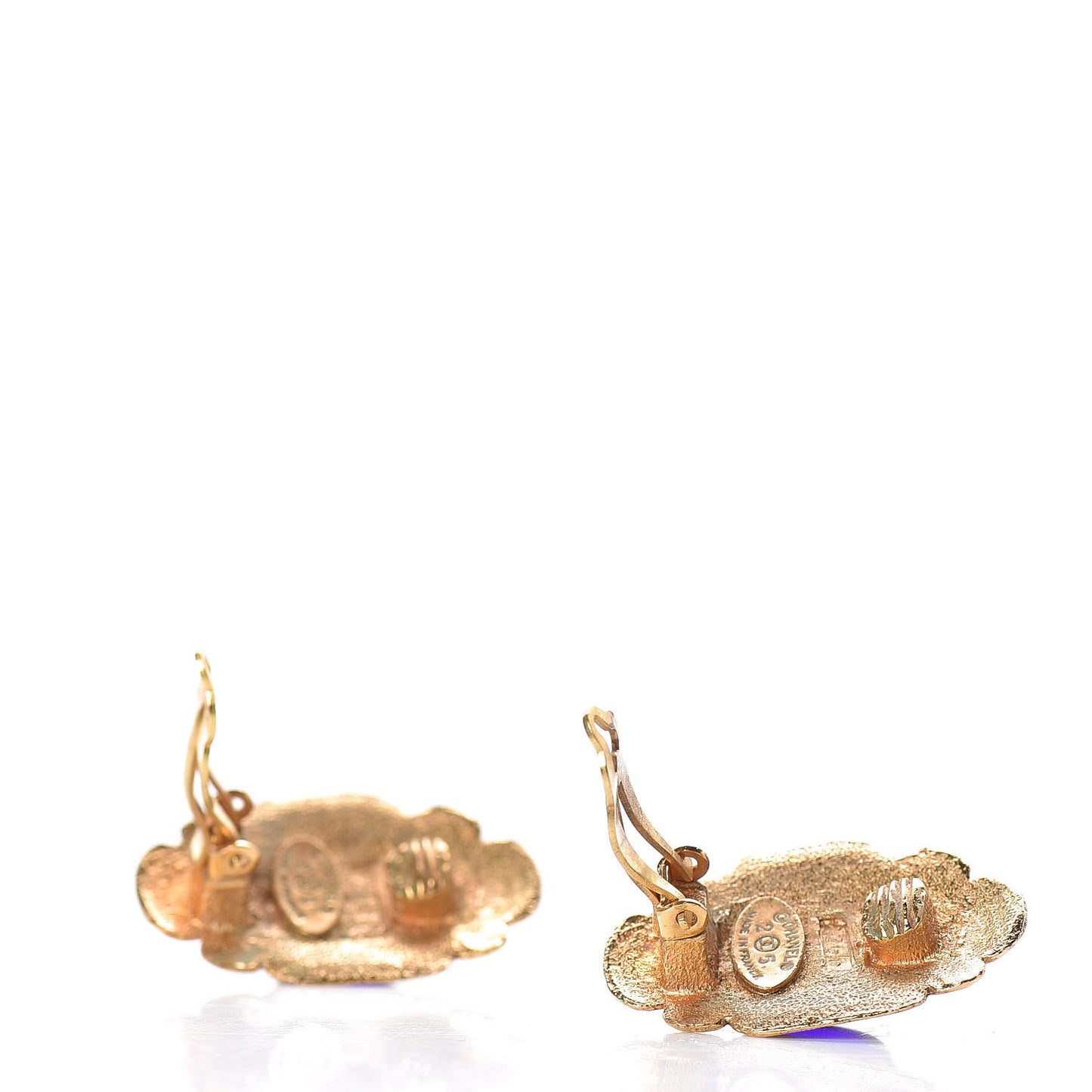 Stone Clip On Earrings Gold