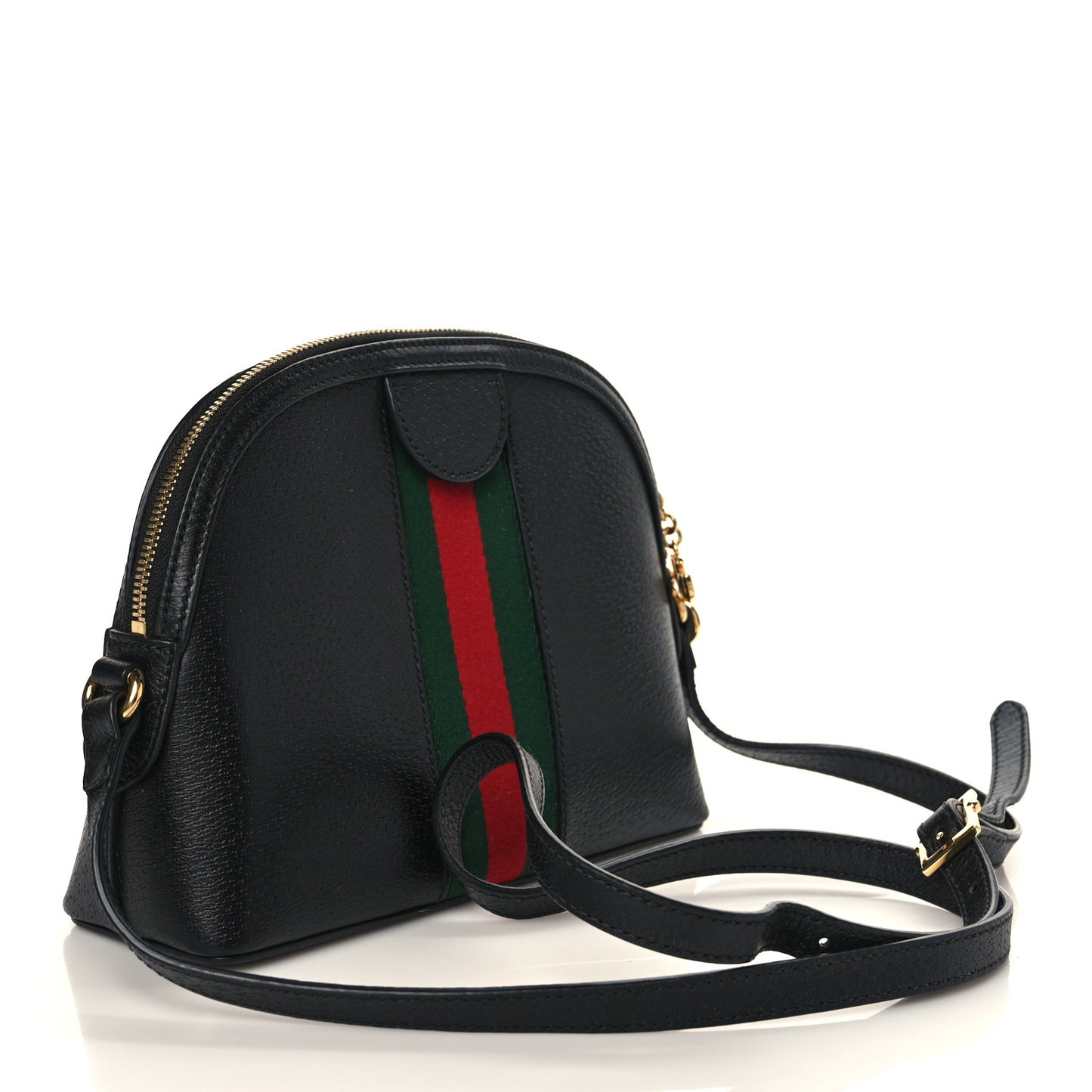 Calfskin GG Web Small Ophidia Dome Shoulder Bag Black