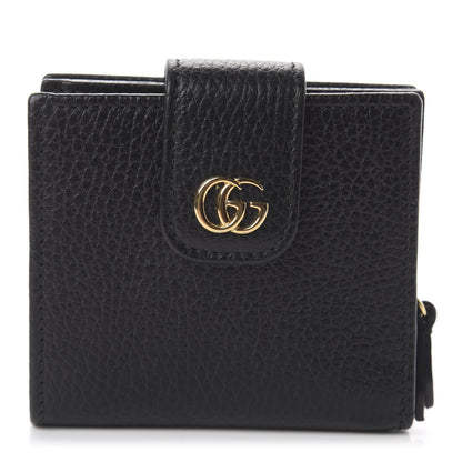 Gucci Dollar Calfskin GG Marmont French Wallet Black 1 of 5