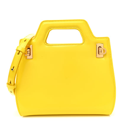 Salvatore Ferragamo Brushed Calfskin Mini Wanda Top Handle Bag Yellow 1 of 10