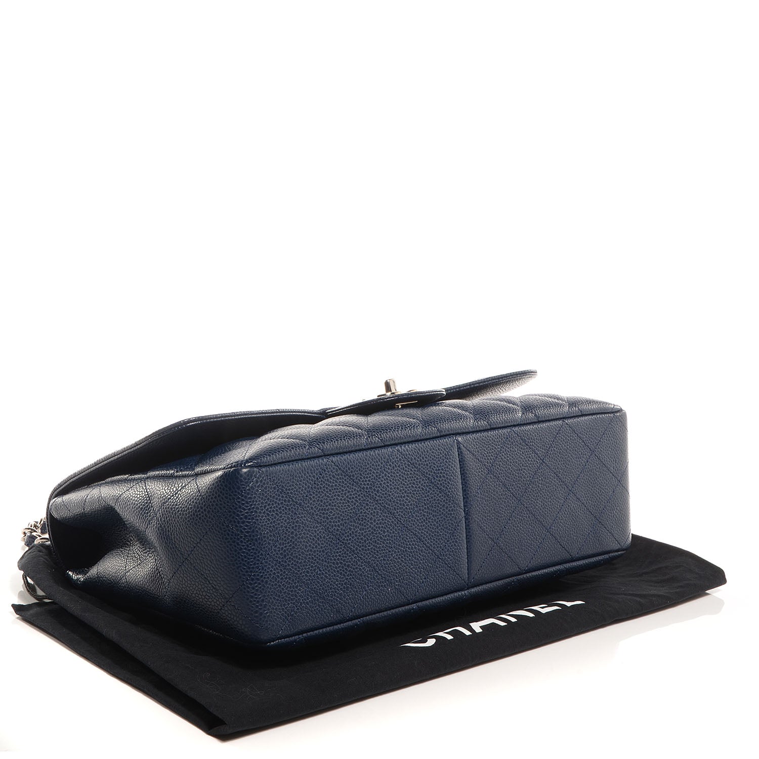Chanel Caviar Jumbo Single Flap Navy Blue 4 of 8