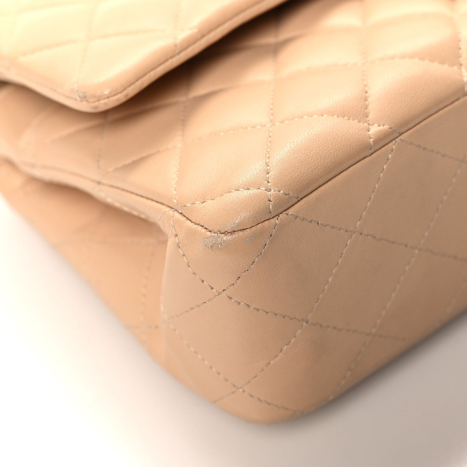 Chanel Lambskin Quilted Medium Double Flap Beige 9 of 15