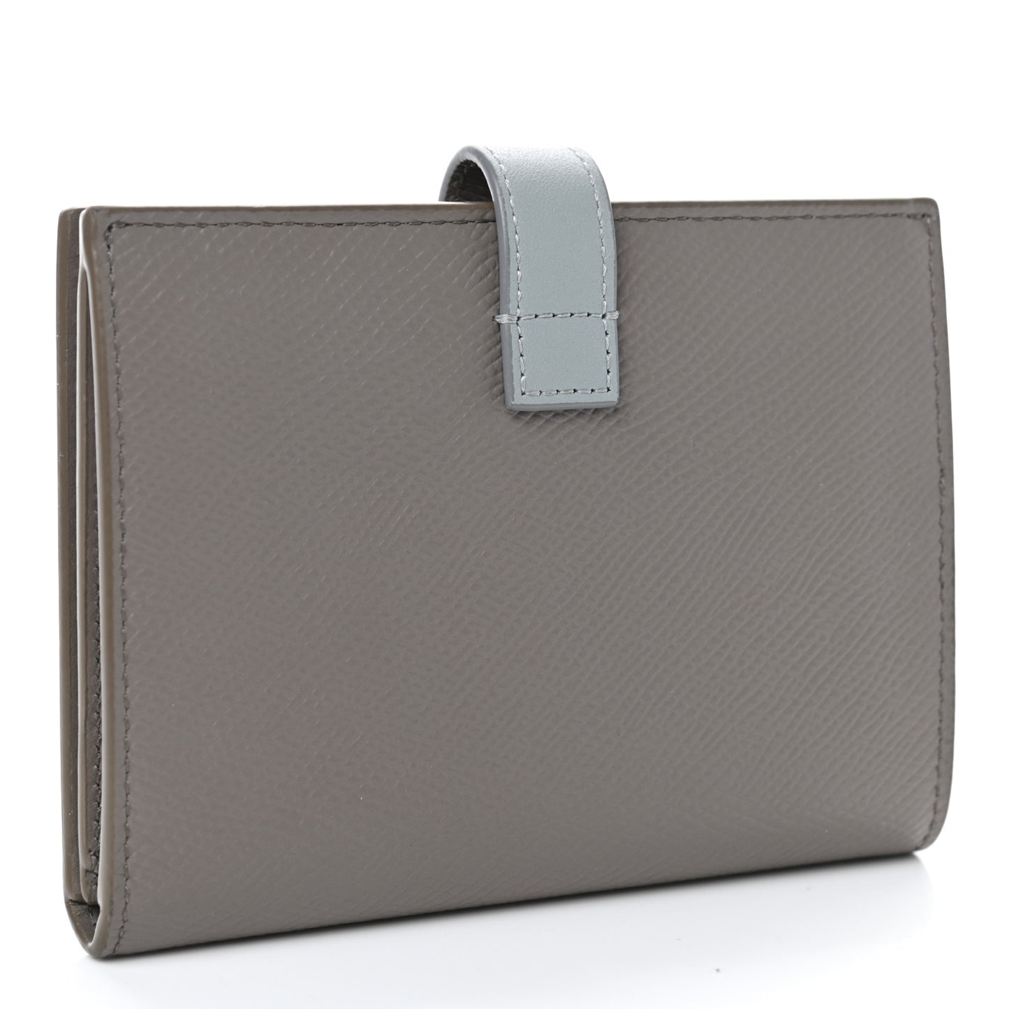 Grained Calfskin Medium Multifunction Strap Wallet Pebble Mineral