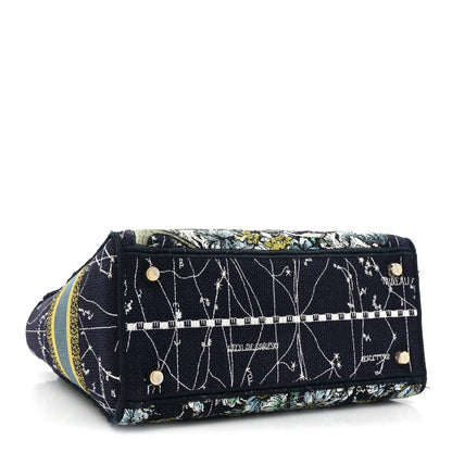 Christian Dior Canvas Embroidered Zodiac Medium Lady D-Lite Blue Multicolor 4 of 10