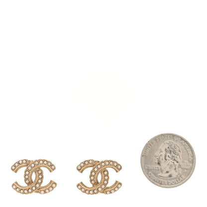Chanel Pearl CC Earrings Gold 2 of 4