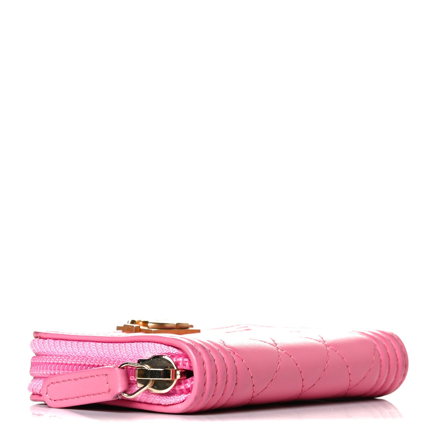 Chanel Lambskin Quilted Boy Zip Around Coin Purse Wallet Pink 3 of 10