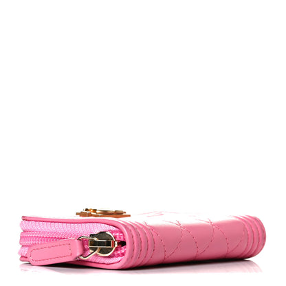 Chanel Lambskin Quilted Boy Zip Around Coin Purse Wallet Pink 3 of 10