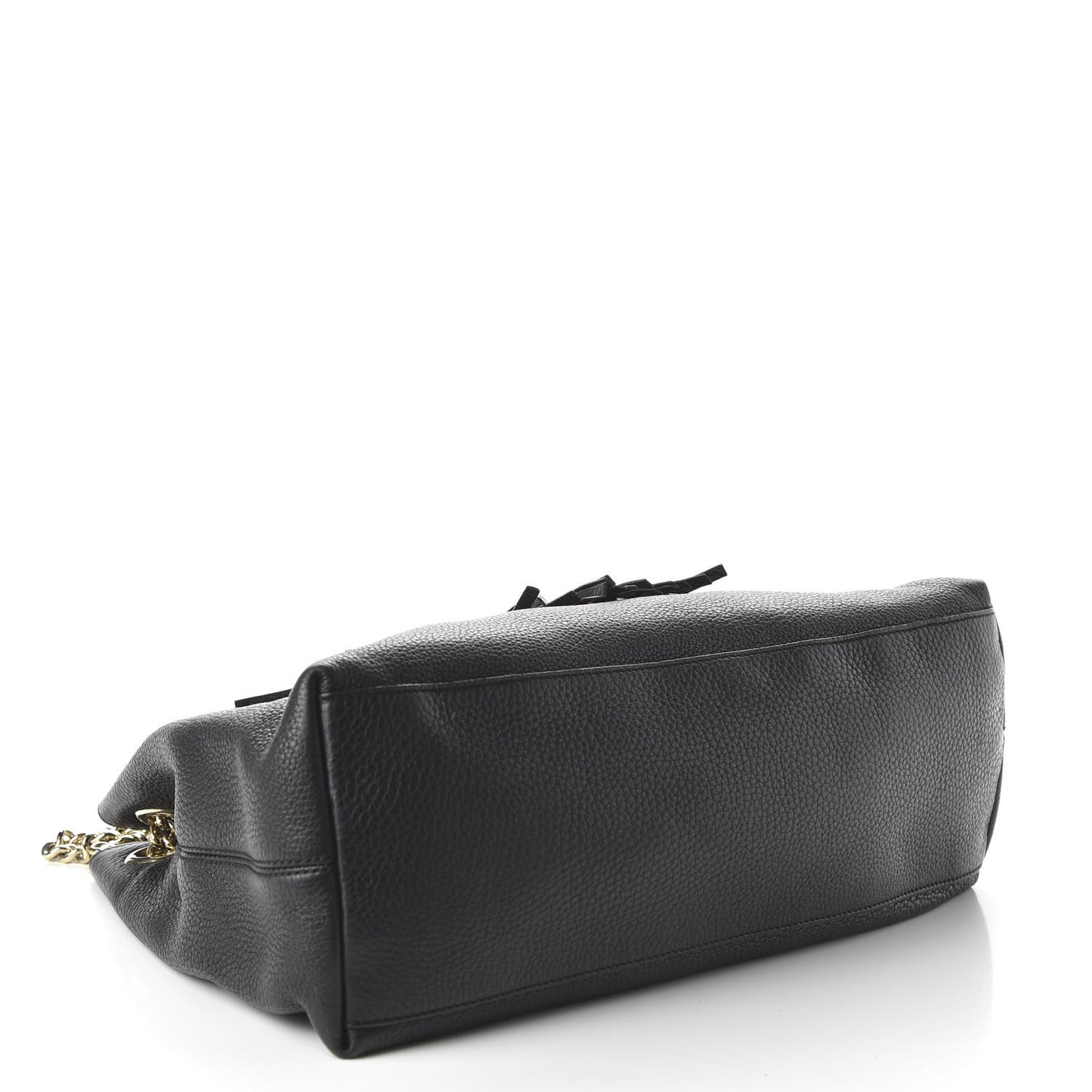 Pebbled Calfskin Medium Soho Chain Shoulder Bag Black