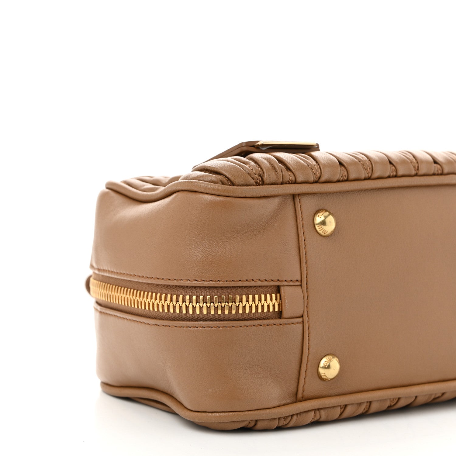 Miu Miu Nappa Matelasse Large Arcadie Top Handle Bag Caramel 9 of 10