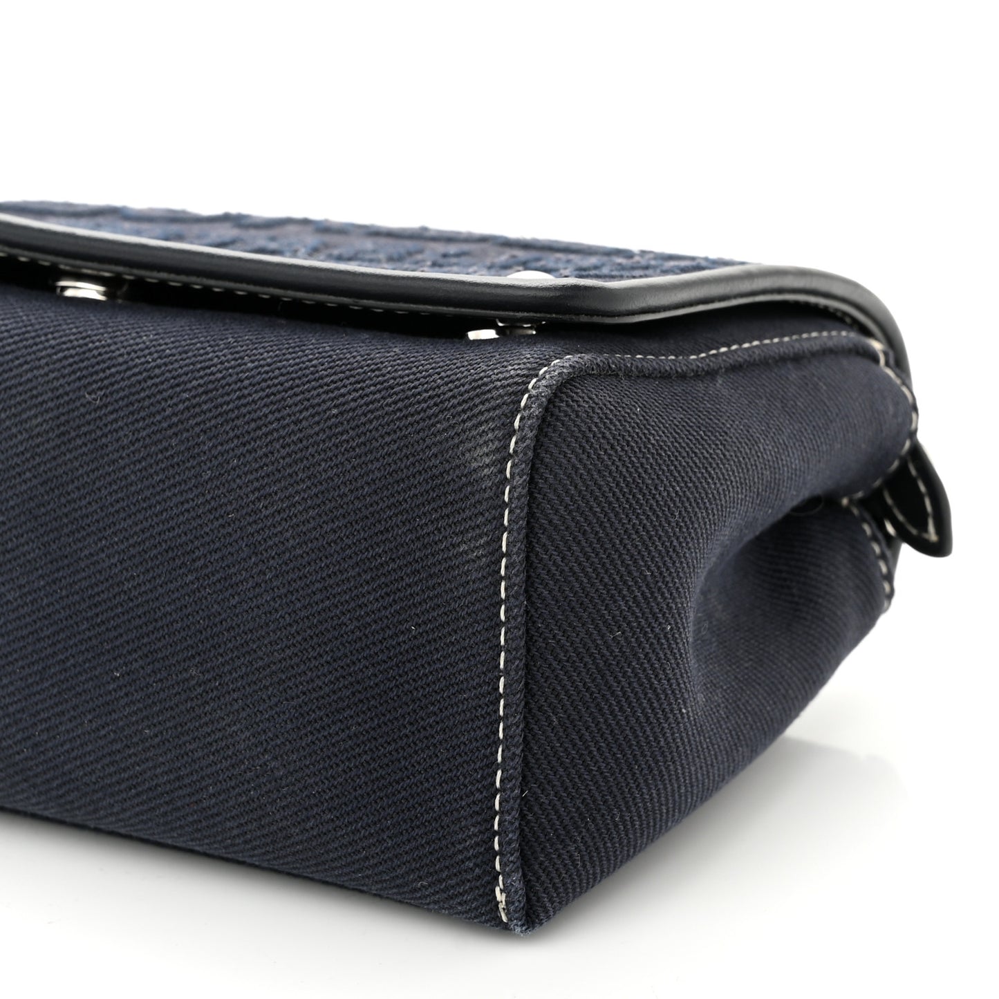 Cotton Canvas Horseferry Small Crossbody Bag Navy
