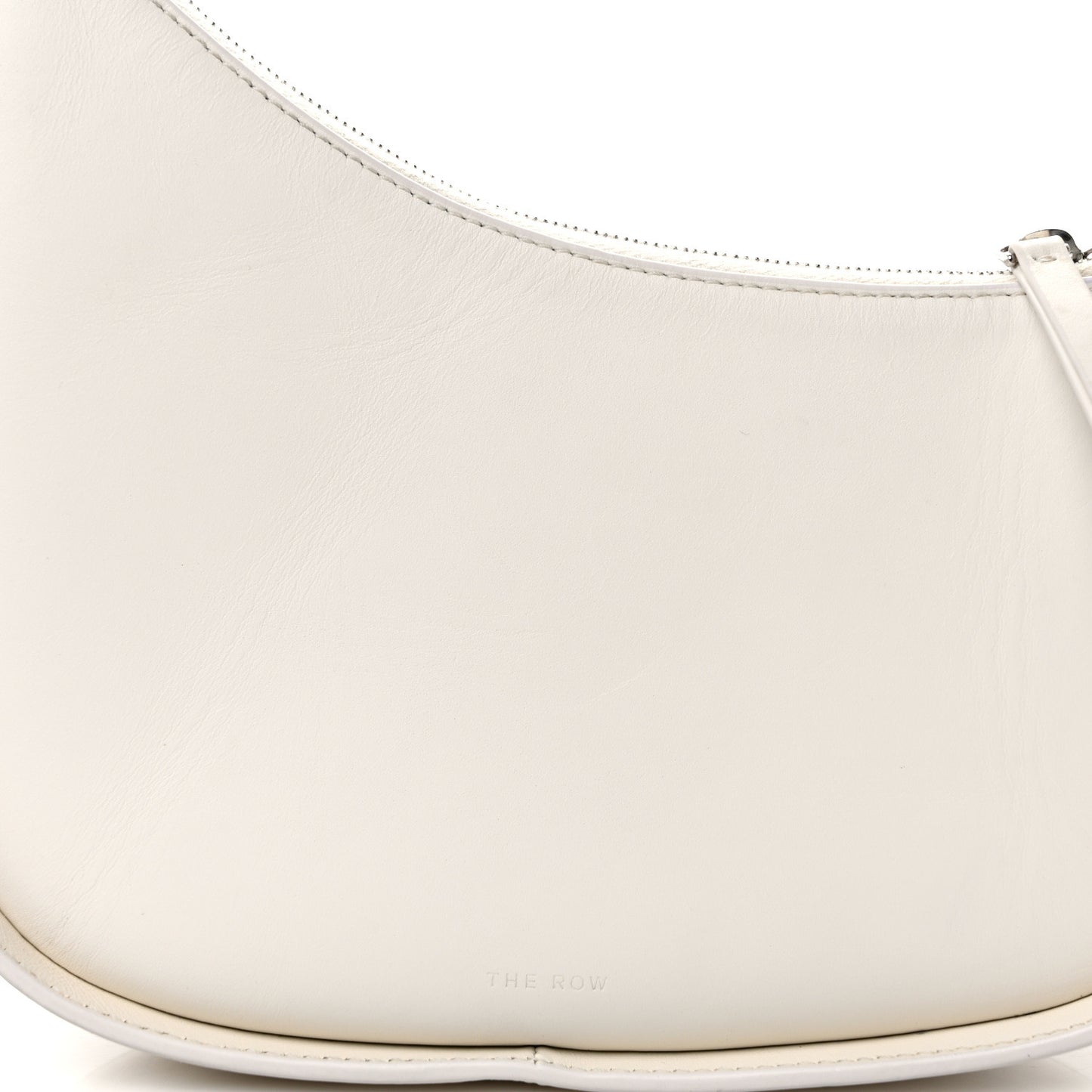 Smooth Calfskin Half Moon Shoulder Bag New Ivory