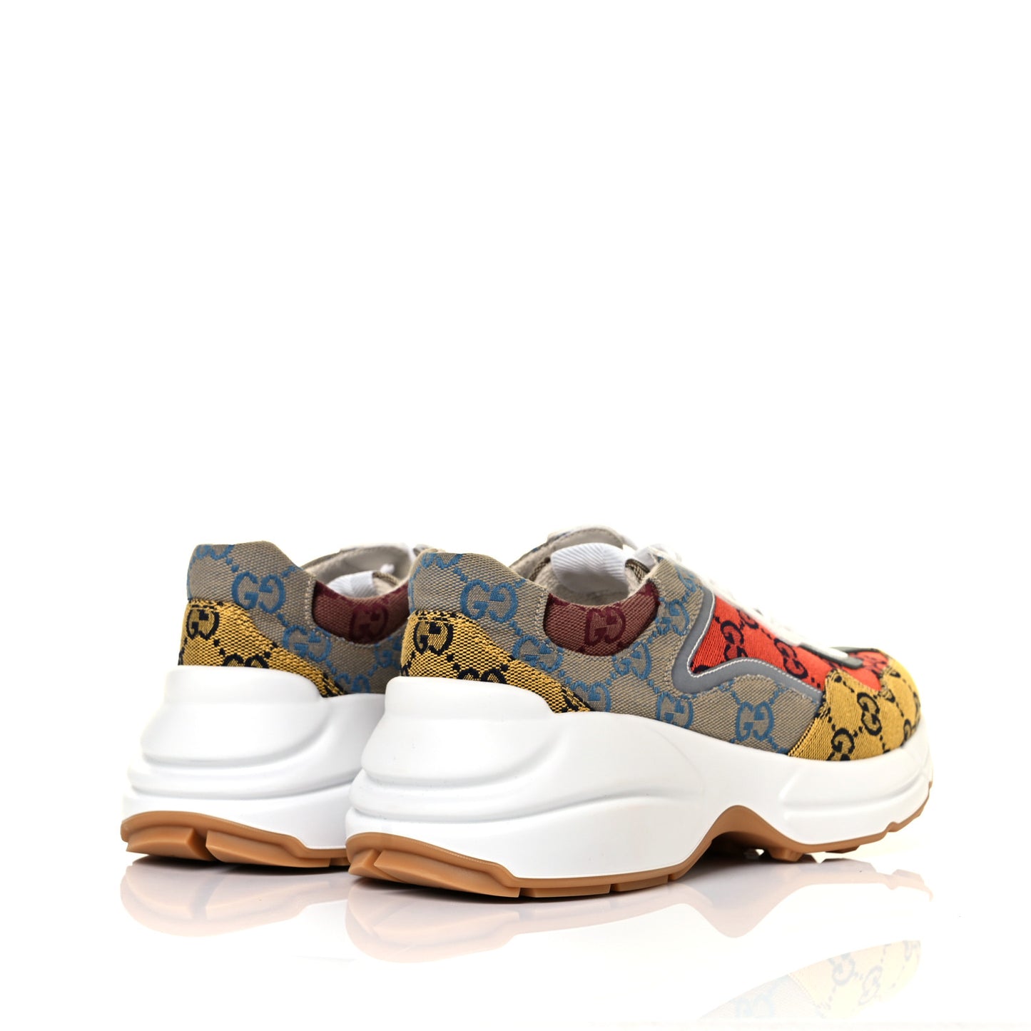 Monogram Multicolor Demetra Womens Rhyton Sneakers 39.5 Yellow Blue Great White Tabasco