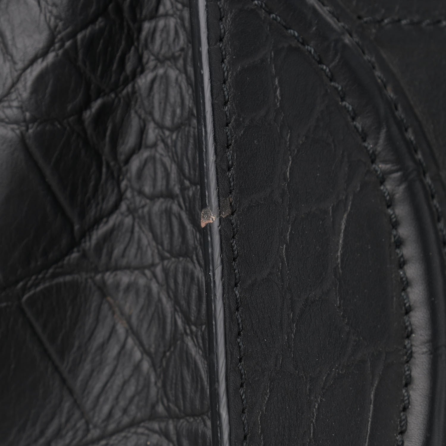 Celine Calfskin Crocodile Embossed Medium Phantom Luggage Black 11 of 12