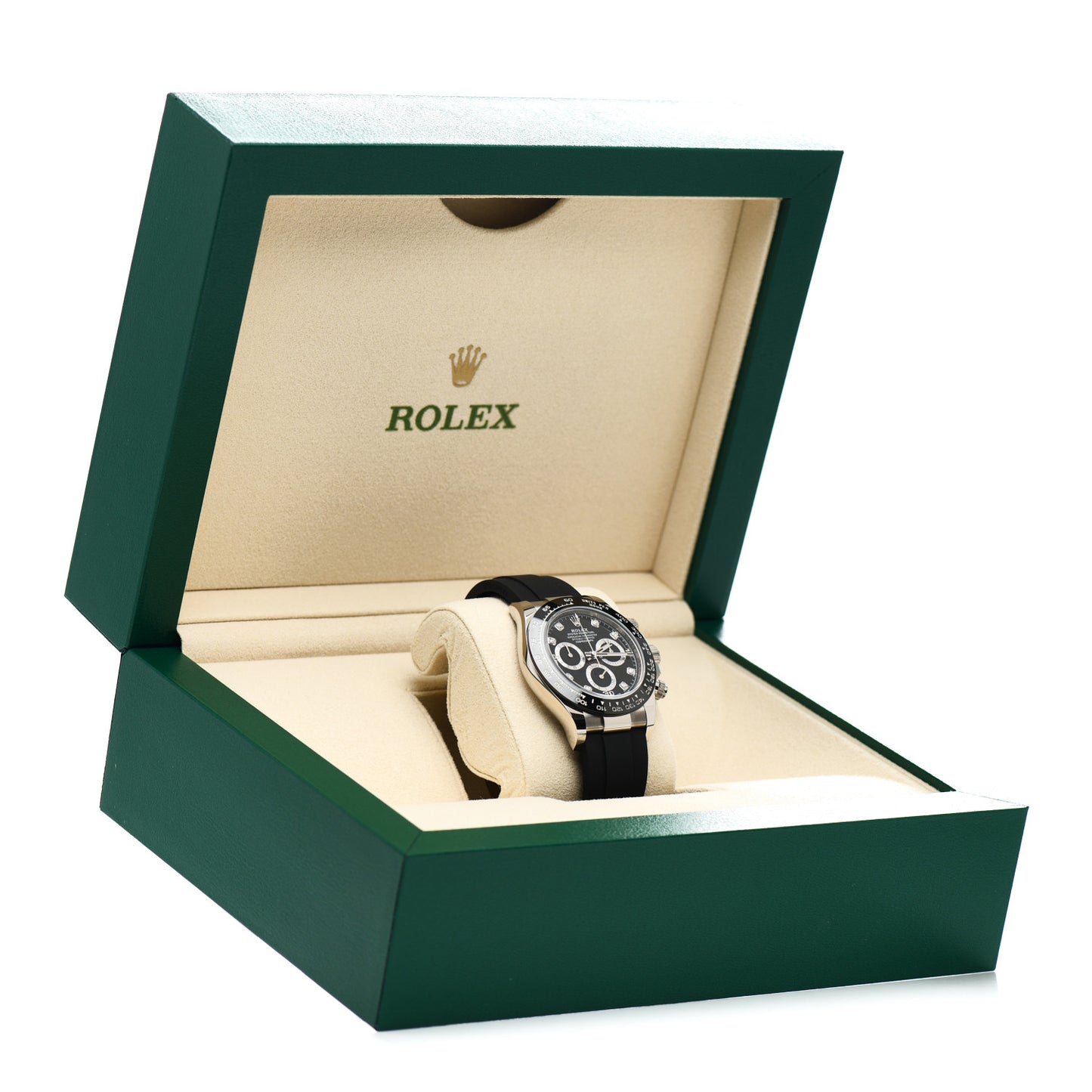 18K White Gold Oysterflex Diamond 40mm Oyster Perpetual Cosmograph Daytona Watch Black 116519LN