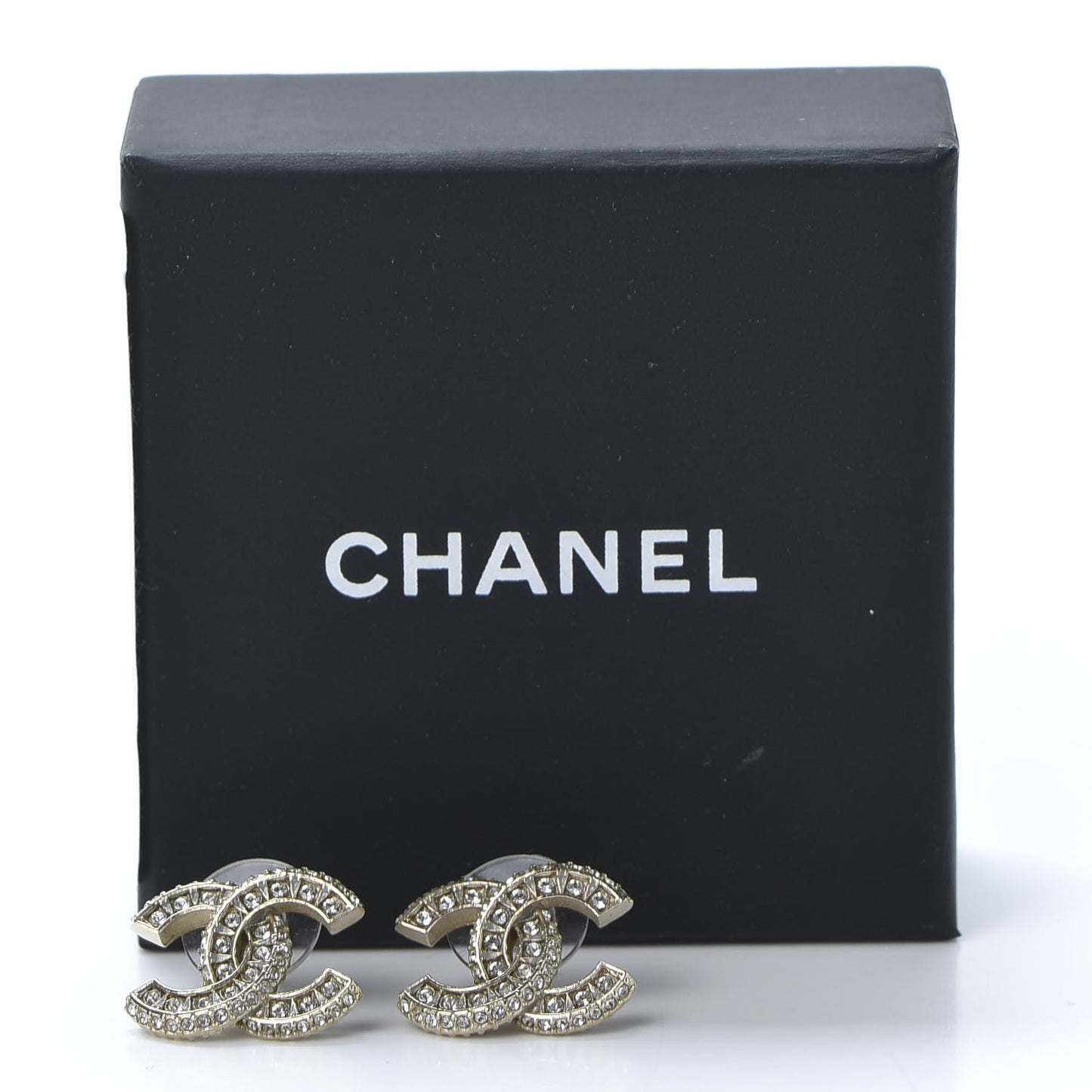 Crystal Timeless CC Earrings Light Gold