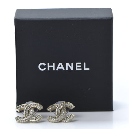 Chanel Crystal Timeless CC Earrings Light Gold 5 of 5