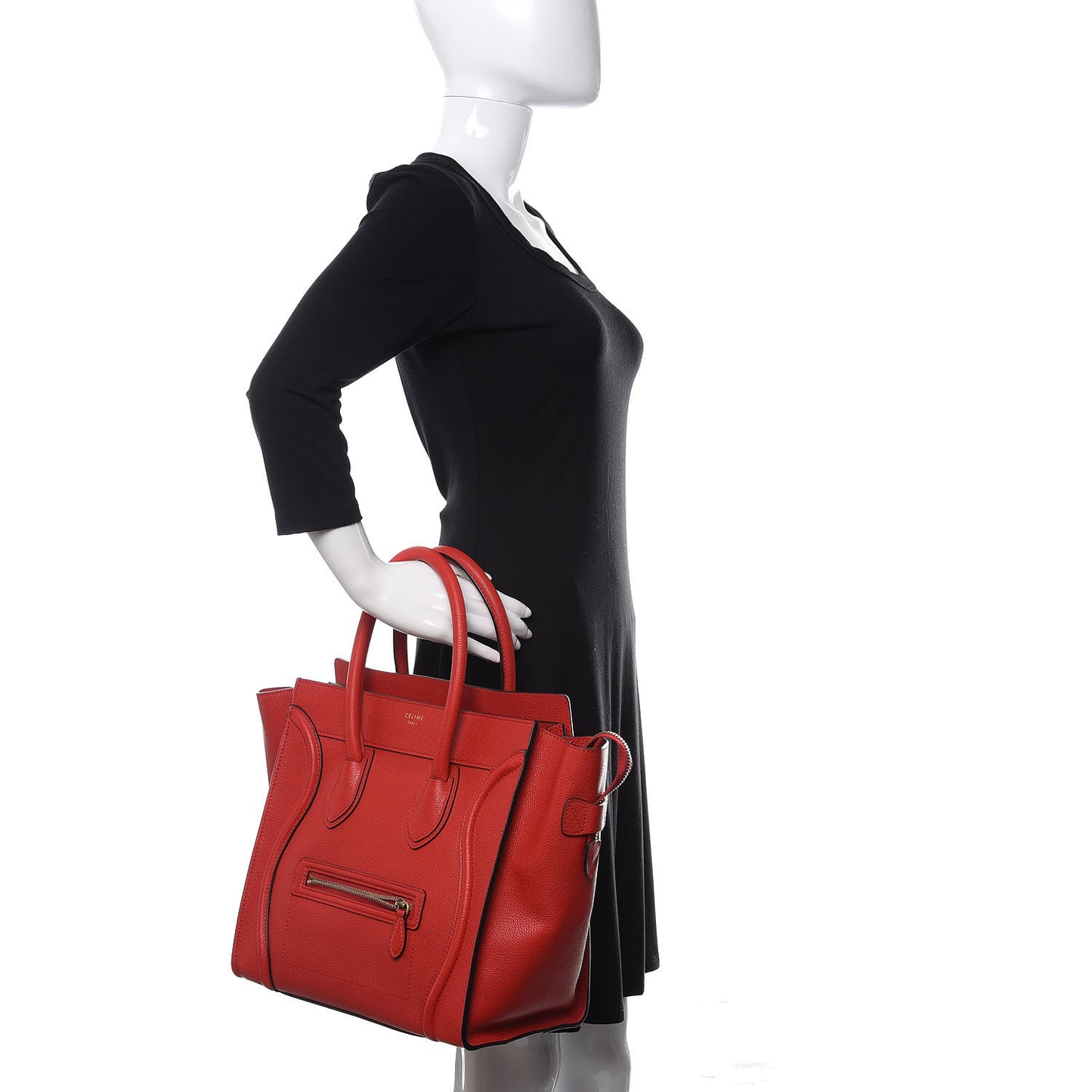 Drummed Calfskin Mini Luggage Coquelicot