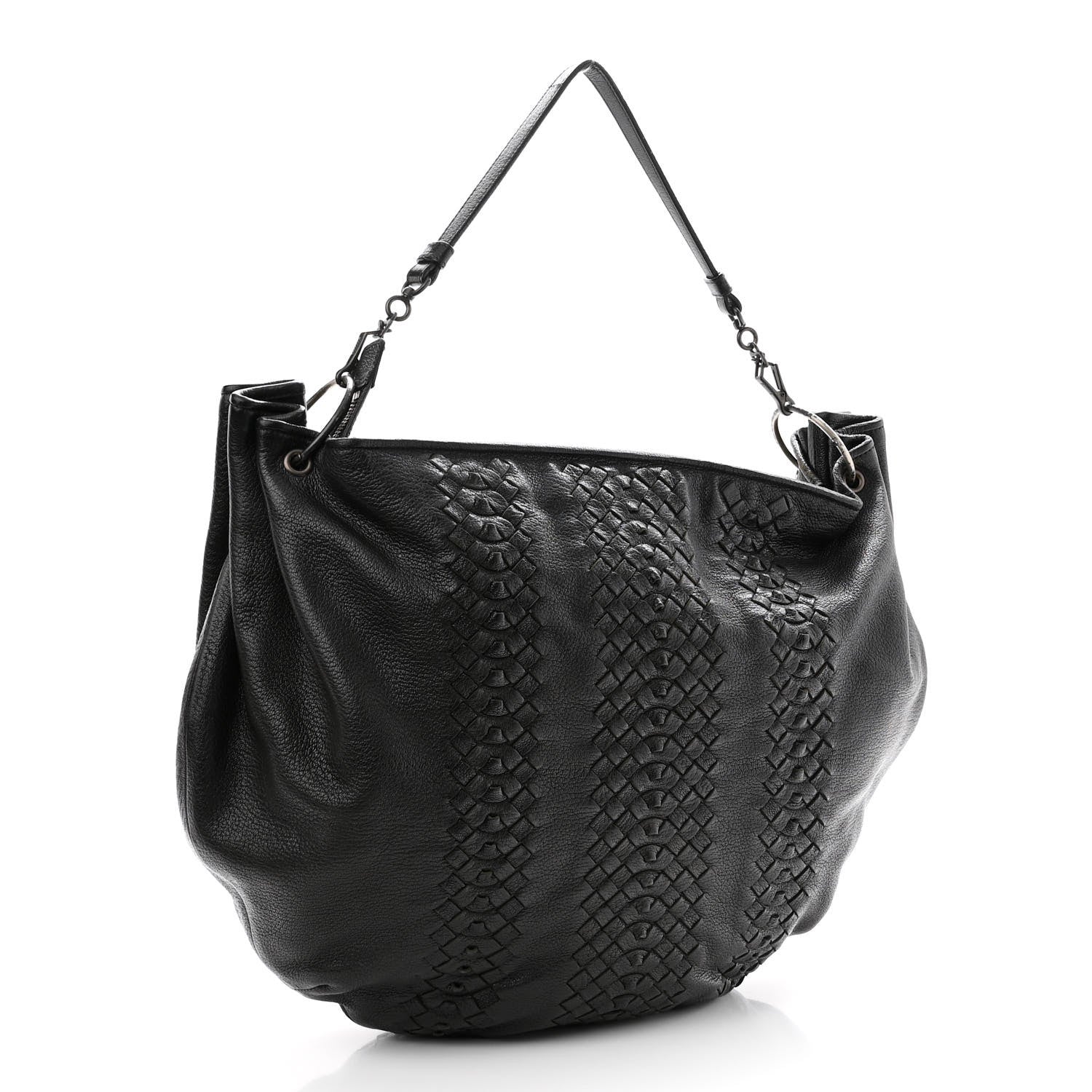 Bottega Veneta Cervo Deerskin Woven Hobo Black 3 of 11