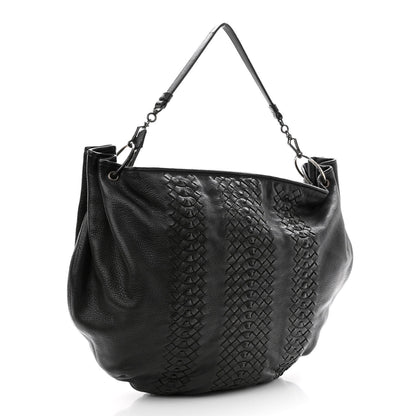 Bottega Veneta Cervo Deerskin Woven Hobo Black 3 of 11