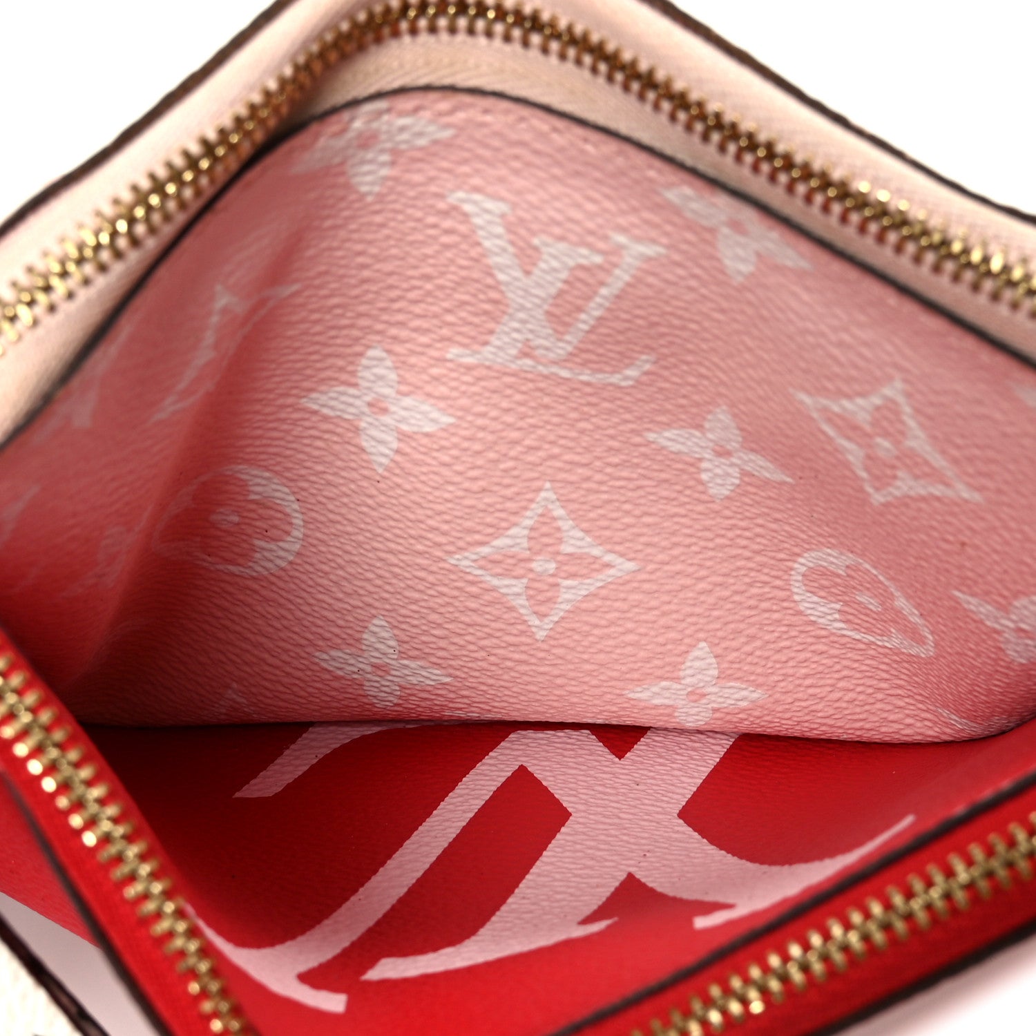 Louis Vuitton Monogram Giant Double Zip Pochette Rouge 1835466