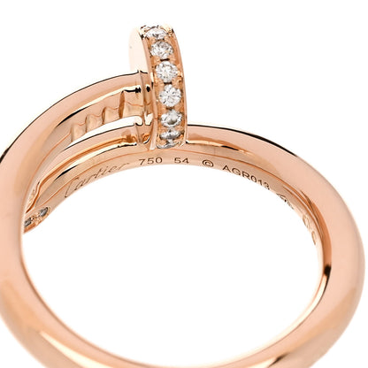 Cartier 18K Pink Gold Diamond Juste Un Clou Ring 54 6.75 5 of 6