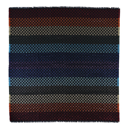 Gucci Viscose Cotton Silk Jacquard GG Monogram Shiny Summer Square Shawl Black Multicolor 1 of 6