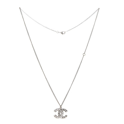 Chanel Pearl Crystal CC Pendant Necklace Gold 3 of 6