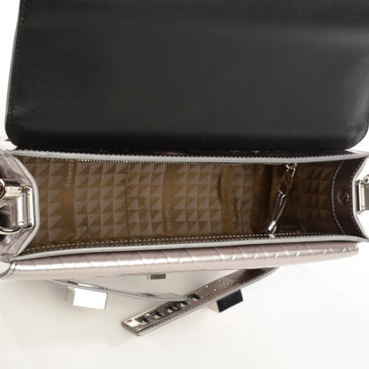 Proenza Schouler Diamond Embossed Patent PS11 Classic Shoulder Bag Silver 5 of 9