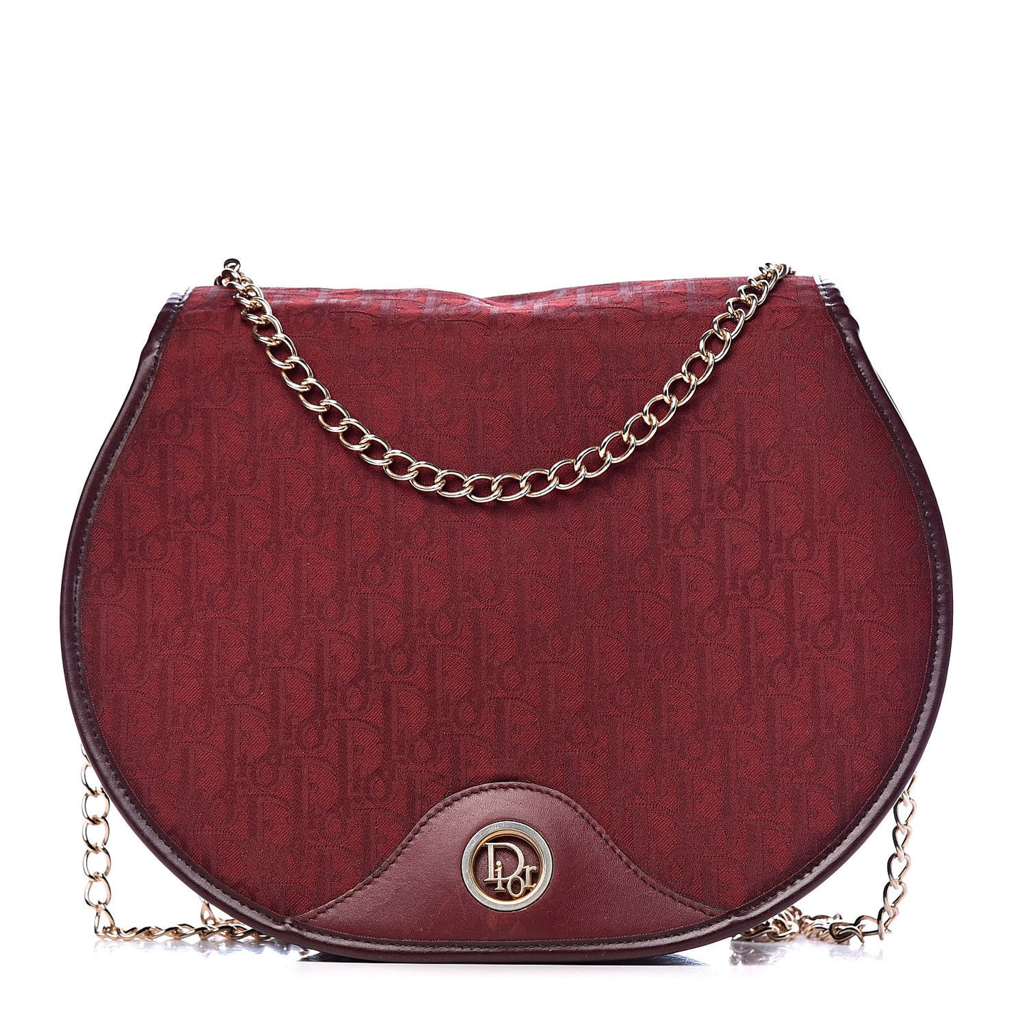 Monogram Round Chain Crossbody Red