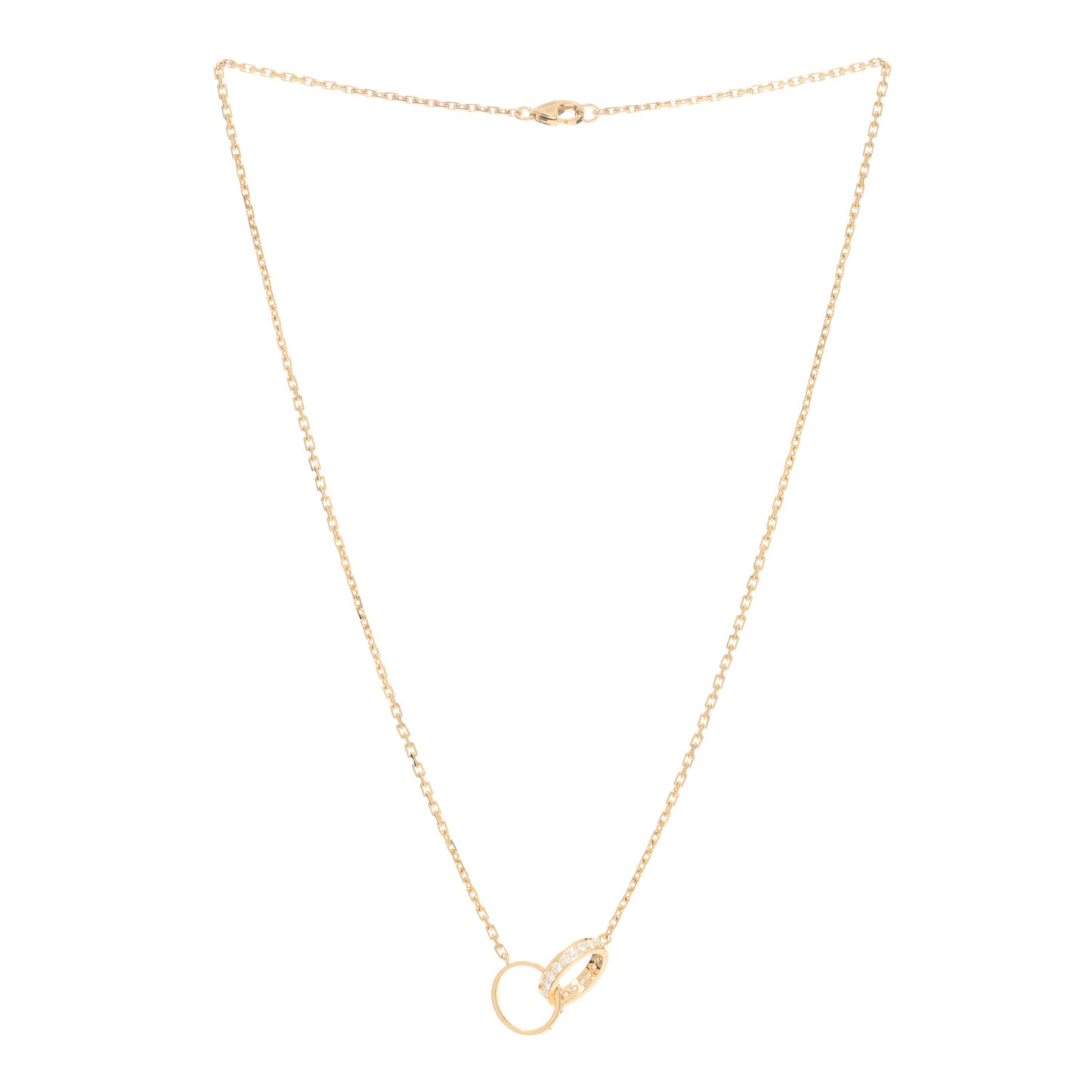 18K Pink Gold Diamond Interlocking LOVE Necklace
