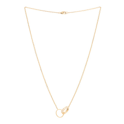 Cartier 18K Pink Gold Diamond Interlocking LOVE Necklace 2 of 3