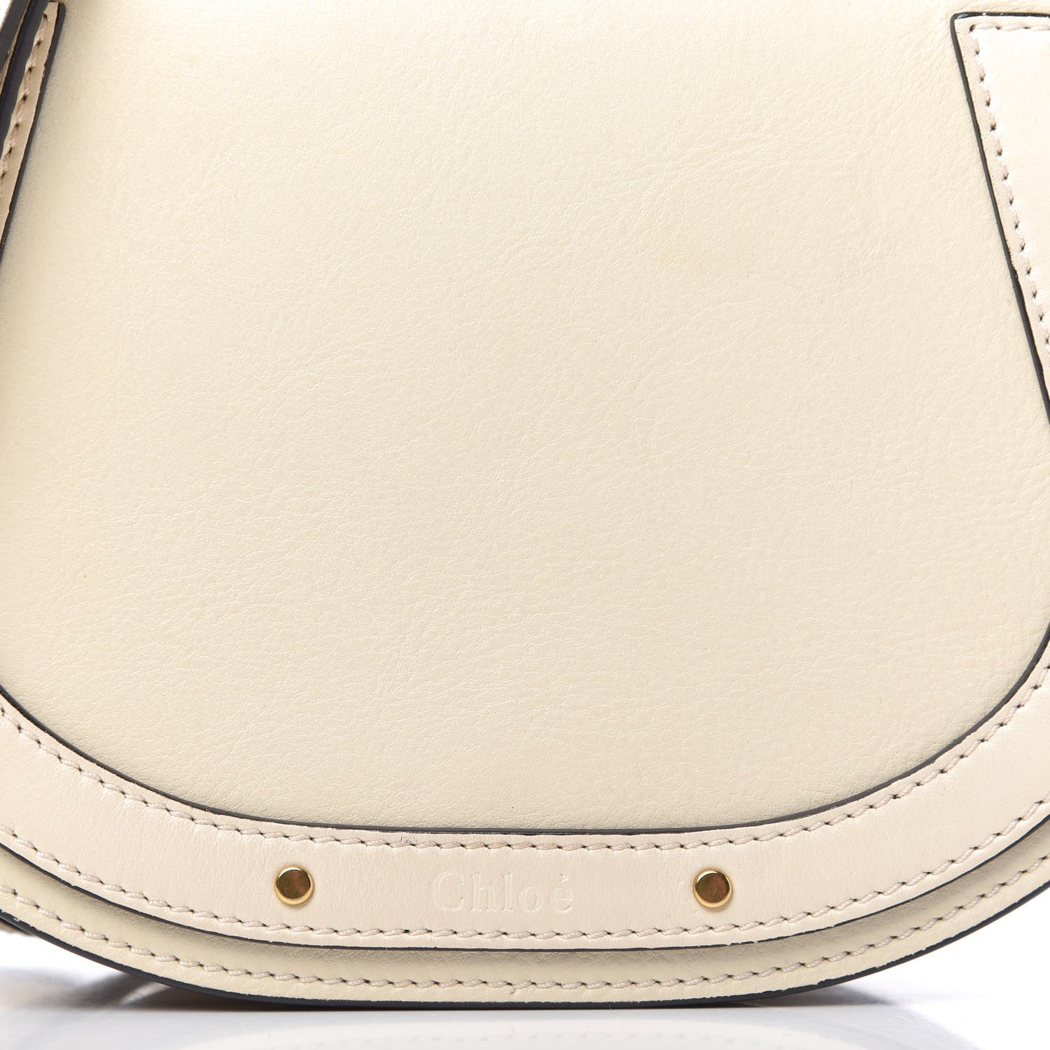 Chloe Calfskin Suede Small Nile Bracelet Bag Off White 9 of 10