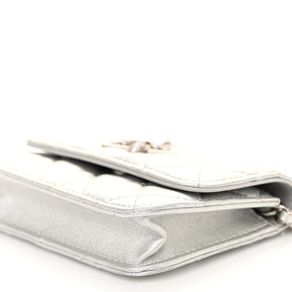 Chanel Metallic Lambskin Crystal Quilted Star Chain Belt Bag Silver 12 of 12