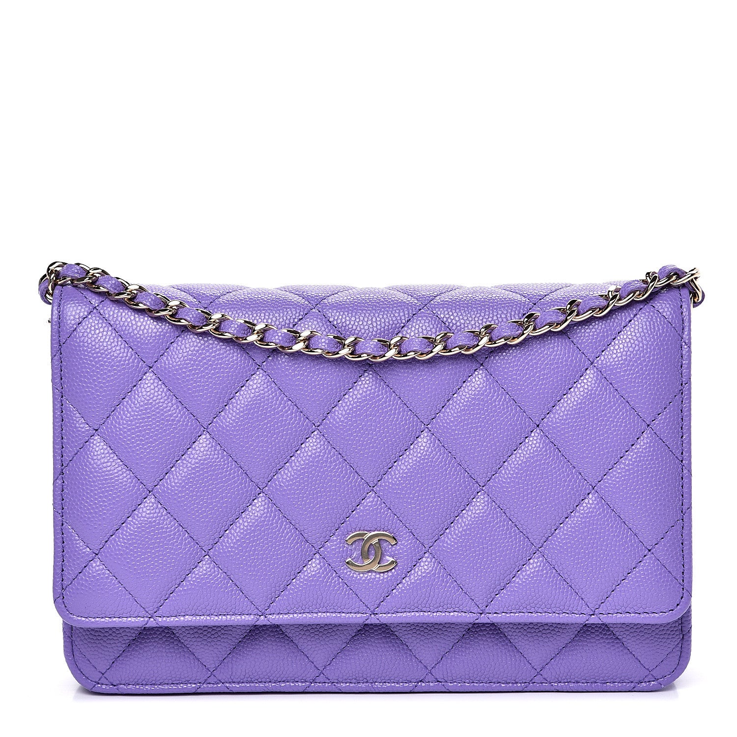 Chanel Caviar Quilted Wallet On Chain WOC Purple 1 of 10