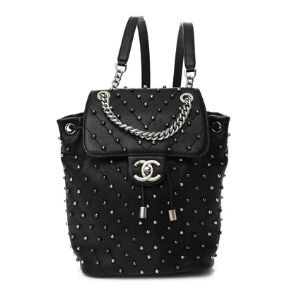 Chanel Lambskin Chevron Quilted Studded Stud Wars Backpack Black 1 of 10