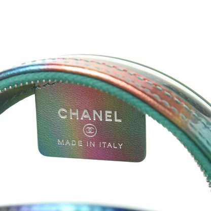 Chanel PVC Calfskin Lambskin Quilted Round Filigree Clutch With Chain Green 8 of 11