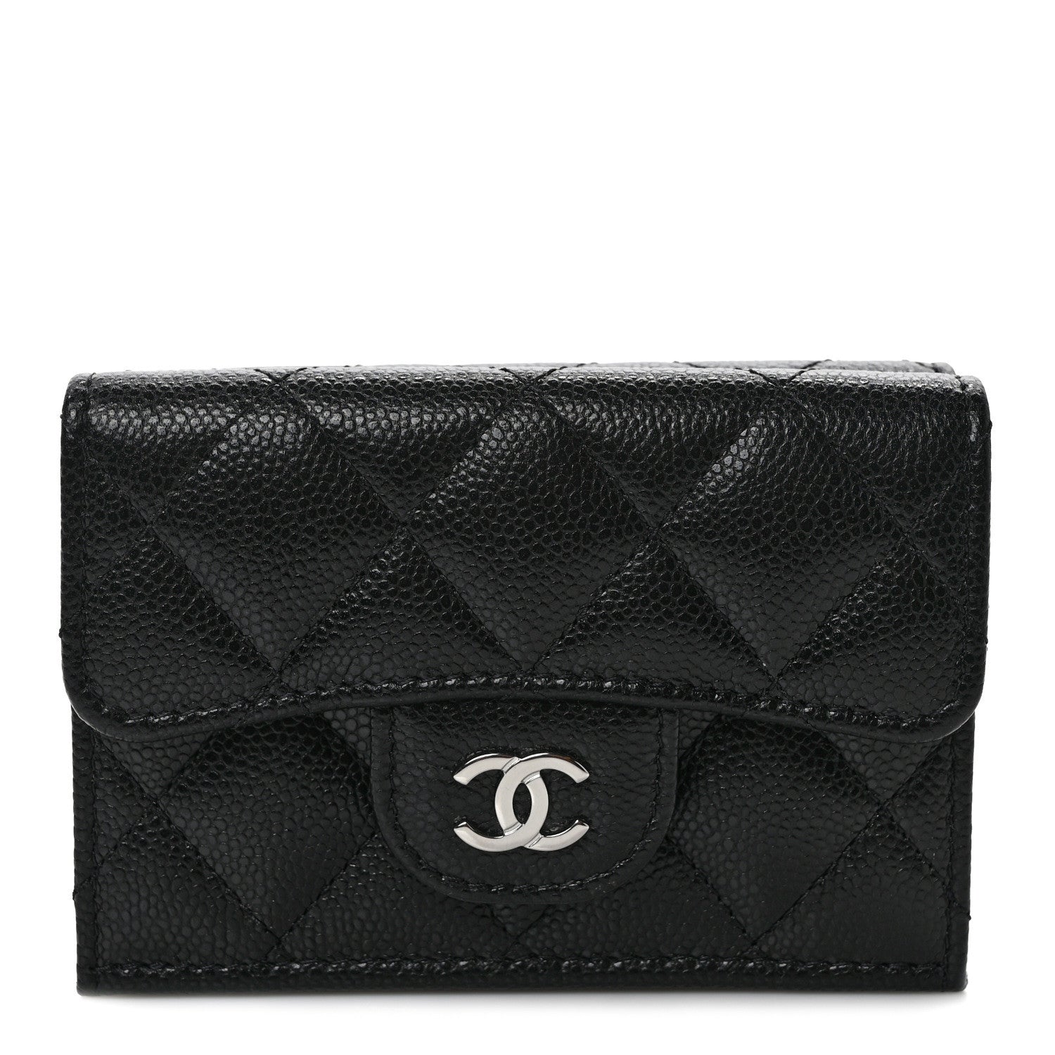 Chanel Caviar Quilted Double Flap Wallet Black 1 of 9