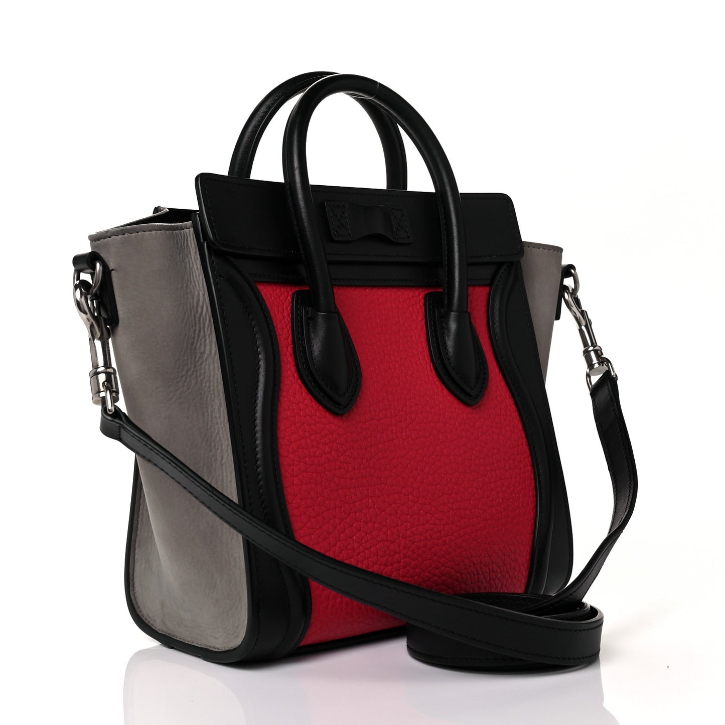 Bullhide Calfskin Nubuck Nano Tri-Color Luggage Bright Red