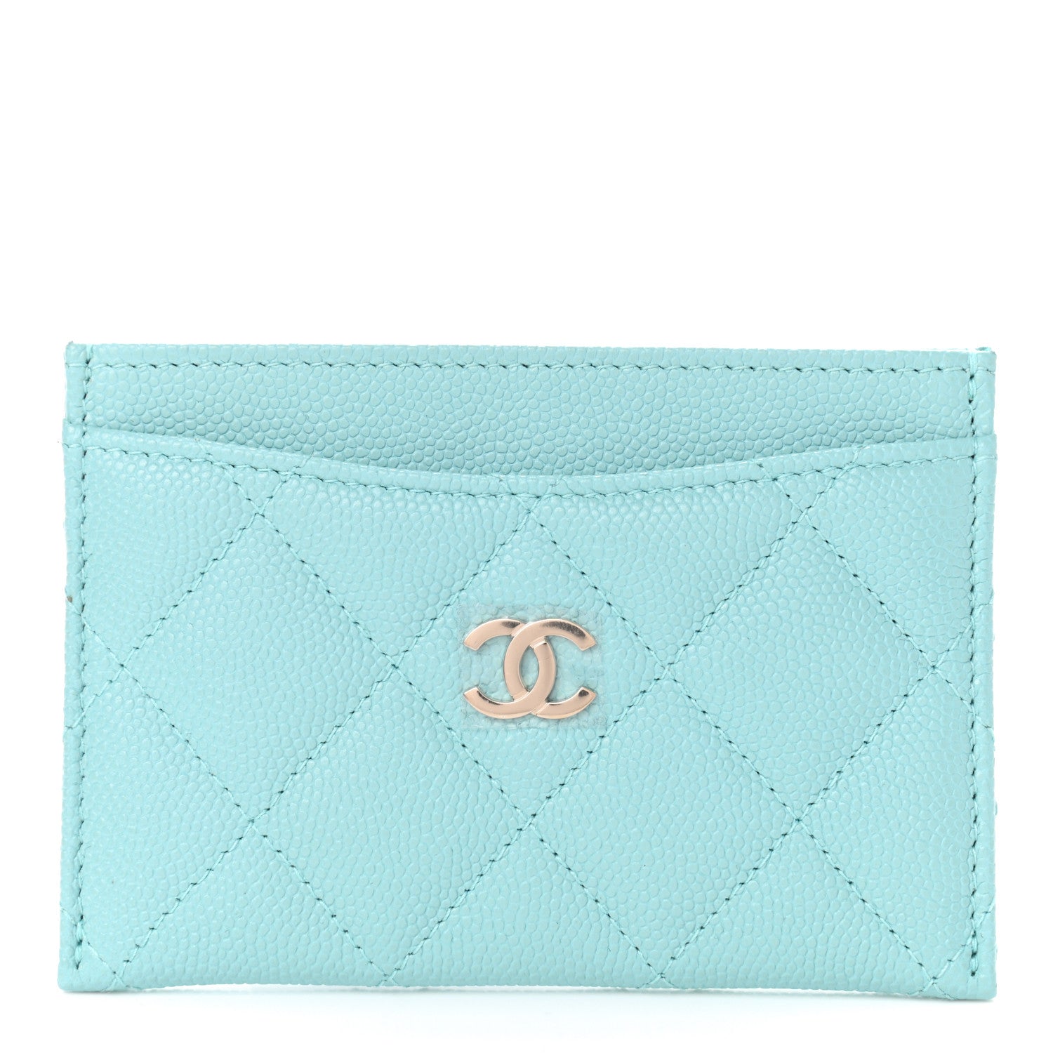 Chanel Caviar Quilted Card Holder Blue 1 of 4