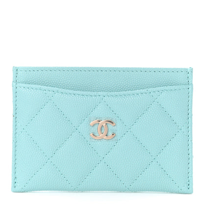Chanel Caviar Quilted Card Holder Blue 1 of 4