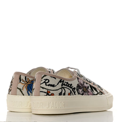Christian Dior Canvas Rosa Mutabilis Embroidered Womens Walk'N'Dior Low Top Sneakers 36.5 Multicolor 4 of 9