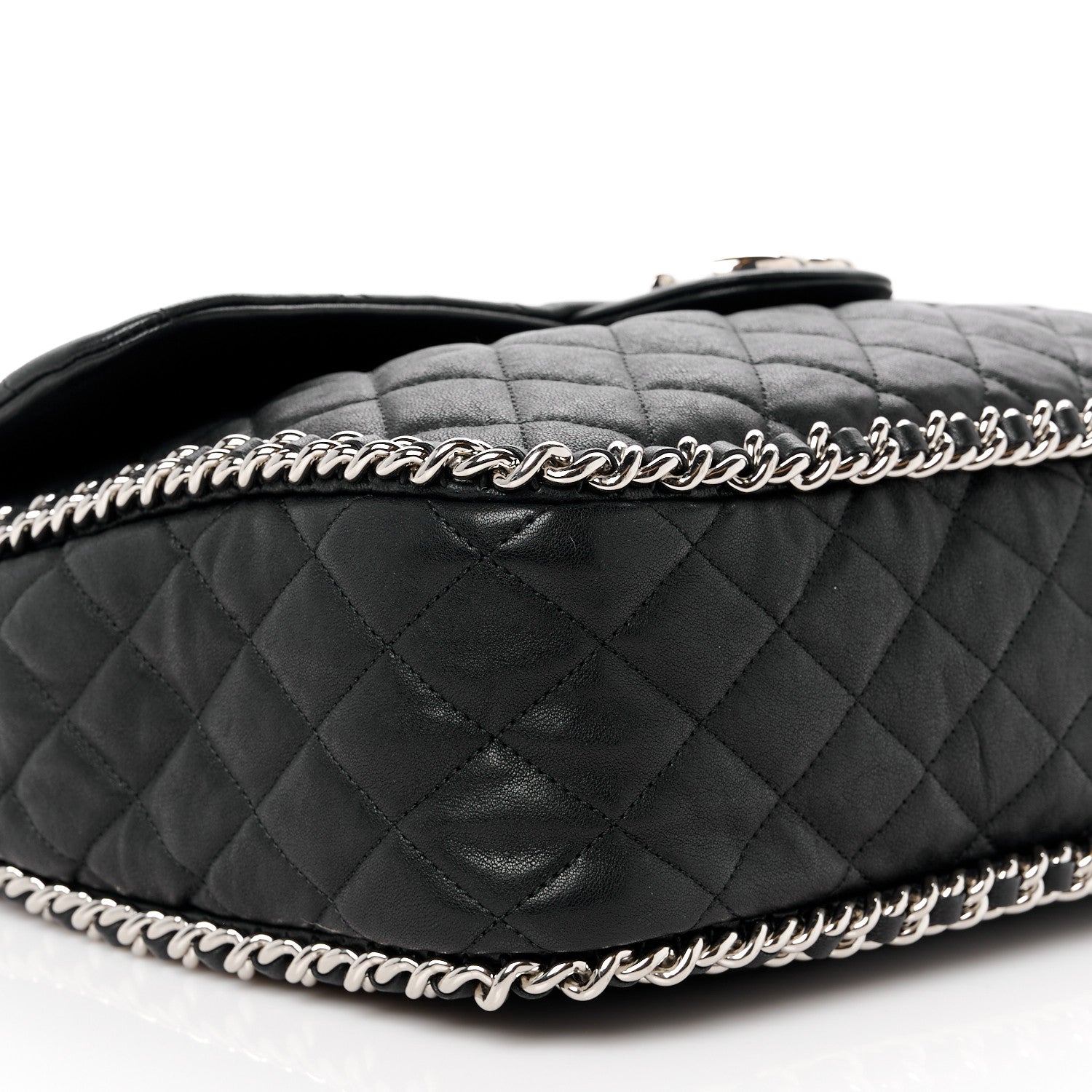 Chanel Washed Lambskin Quilted Maxi Chain Around Flap Black 9 of 11