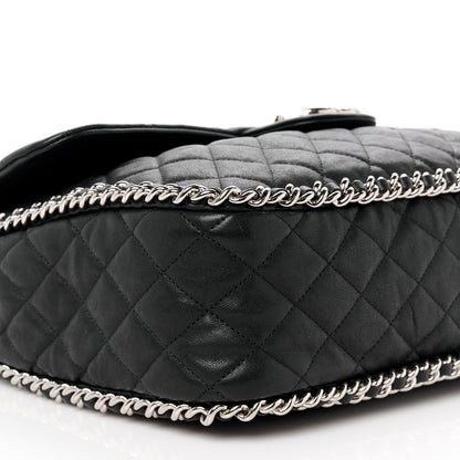 Chanel Washed Lambskin Quilted Maxi Chain Around Flap Black 9 of 11