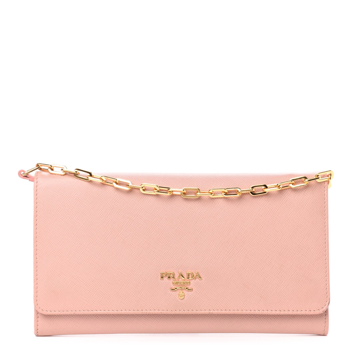Saffiano Metal Oro Chain Wallet Orchidea