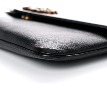 Gucci Calfskin Crystal GG Broadway Envelope Clutch Black 9 of 9